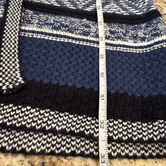 Hannah blue white long line open front knit cardigan SZ M - Picture 8 of 11